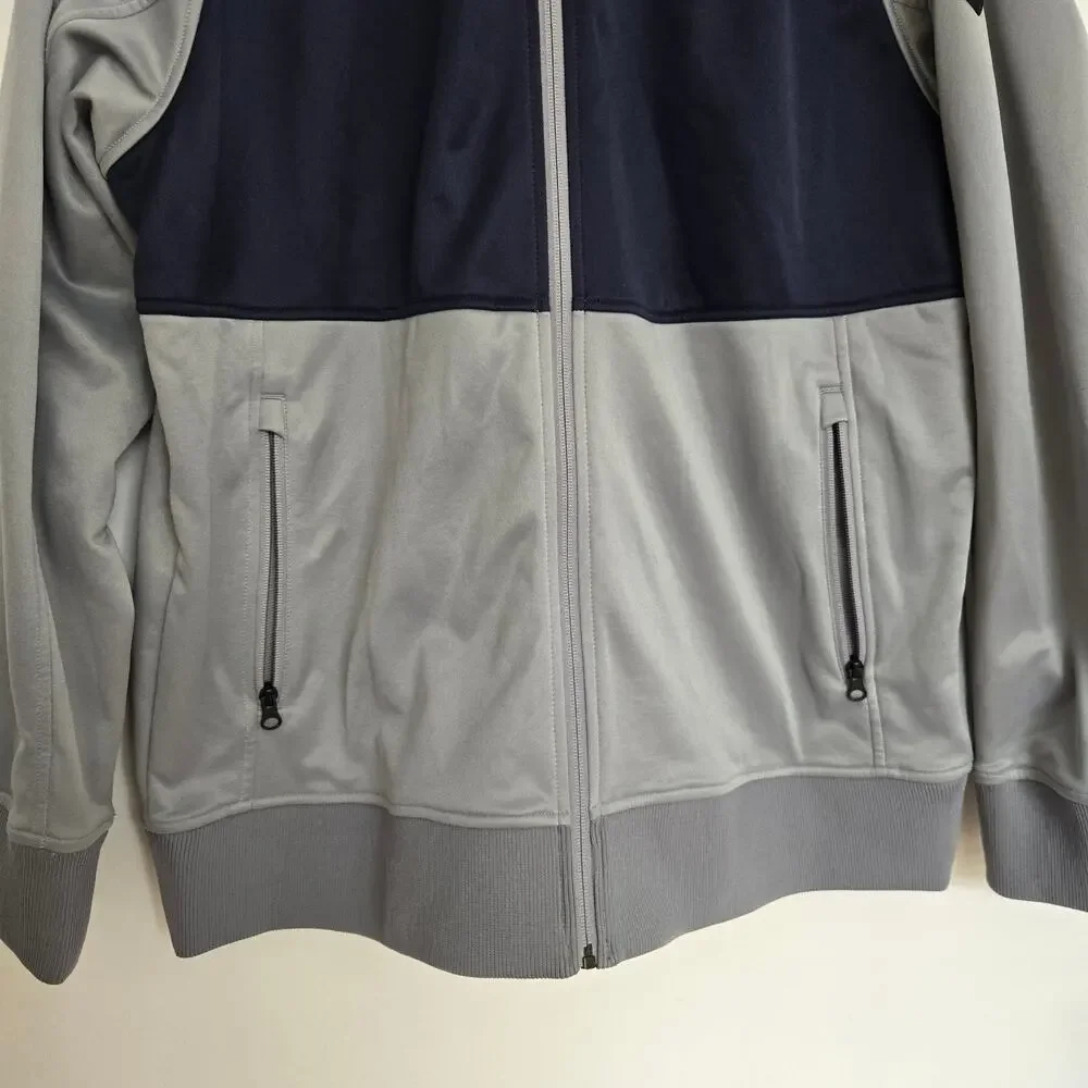 The North Face Men Track Jacket Full Zip Activewear Gray Zip Pockets XL